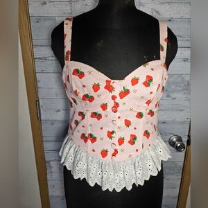 Dolls Kill X Strawberry Shortcake Meadow Greeting Corset Top